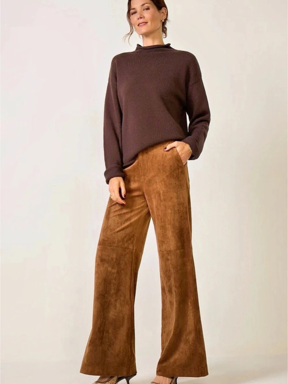 *NWT* Evereve Z Supply Cecile Suede Wide Leg Pant